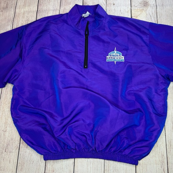 Vintage 90s Surf Style‎ Windbreaker Purple Iridescent Pullover USA Gymnastics L - Picture 3 of 11